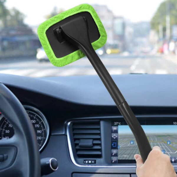 Car Windshield Cleaning Tool, Windshield Cleaner with 4 Washable and Reusable Microfiber Pads and Extendable Handle, for Auto Glass Wiper - Image 5