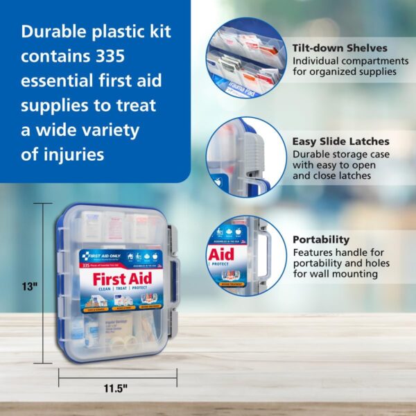 First Aid Only OSHA-Compliant All-Purpose 100-Person Emergency First Aid Kit for Home, Work, and Travel, 335 Pieces - Image 7