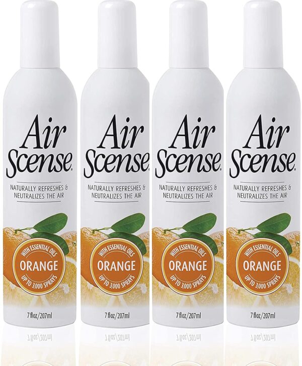 Citra Solv Air Scense Essential Oil Air Freshener - Orange Scent - Non-Aerosol - 7 Ounce | Refreshing, Long-Lasting Scent | Eco-Friendly | Exceptional Value 4-Pack