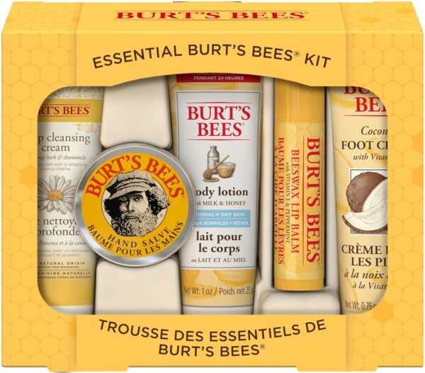 Burt's Bees Gifts Ideas - Essential Everyday Beauty Set, 5 Travel Size Products - Deep Cleansing Cream, Hand Salve, Body Lotion, Foot Cream and Lip Balm - Image 20