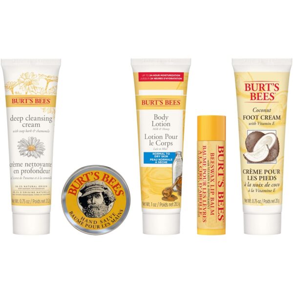 Burt's Bees Gifts Ideas - Essential Everyday Beauty Set, 5 Travel Size Products - Deep Cleansing Cream, Hand Salve, Body Lotion, Foot Cream and Lip Balm - Image 8