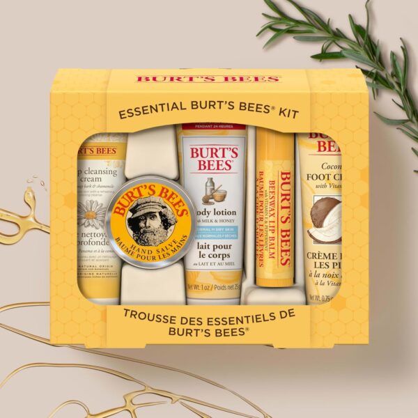 Burt's Bees Gifts Ideas - Essential Everyday Beauty Set, 5 Travel Size Products - Deep Cleansing Cream, Hand Salve, Body Lotion, Foot Cream and Lip Balm - Image 5