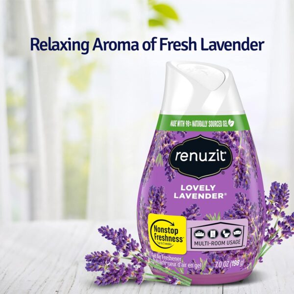 Renuzit Gel Solid Air Freshener, Lovely Lavender Scent, Nonstop Freshness, 12 Total Air Freshener Cones, brand is Renuzit - Image 5