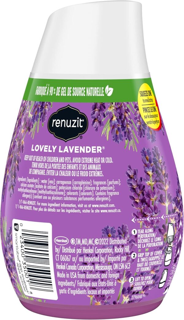 Renuzit Gel Solid Air Freshener, Lovely Lavender Scent, Nonstop Freshness, 12 Total Air Freshener Cones, brand is Renuzit - Image 6