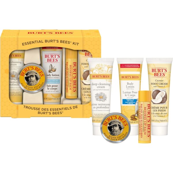 Burt's Bees Gifts Ideas - Essential Everyday Beauty Set, 5 Travel Size Products - Deep Cleansing Cream, Hand Salve, Body Lotion, Foot Cream and Lip Balm - Image 15